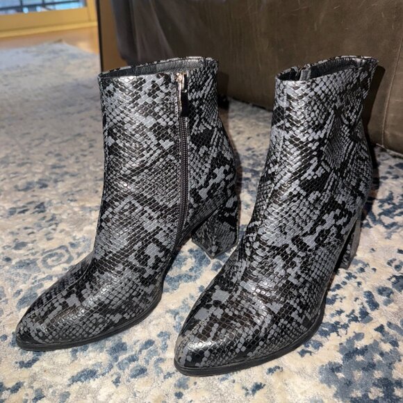 Snakeskin Print Ankle Boots | Size 7 - Picture 1 of 3